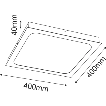 Hika 40x40cm lampa sufitowa LED 36W 3240lm 3000K czarna